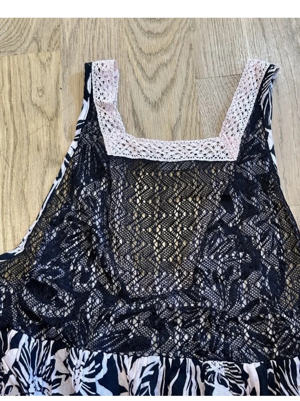 Free People Tiers For You Floral Maxi Dress NWOT Black Pink XS